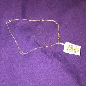 14KTT yellow gold infinity anklet
